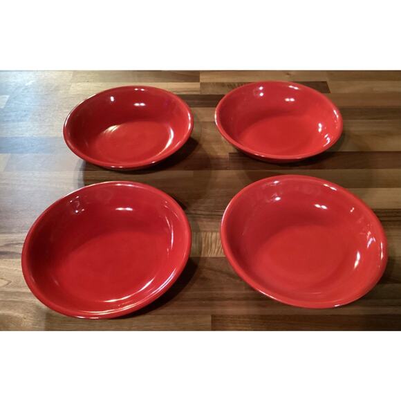 Tabletops Unlimited Espana Salad Pasta Dessert Plate 8" Set of 4 Red - Picture 2 of 9